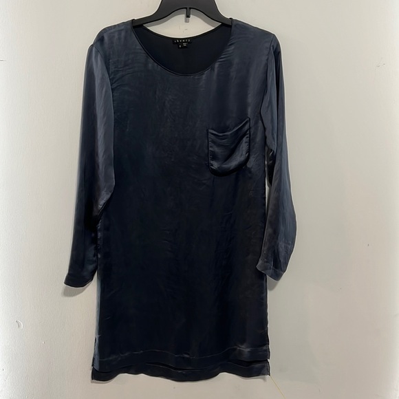 THEORY Blue Long Night Shirt W/Tie Size 0 - Picture 1 of 14